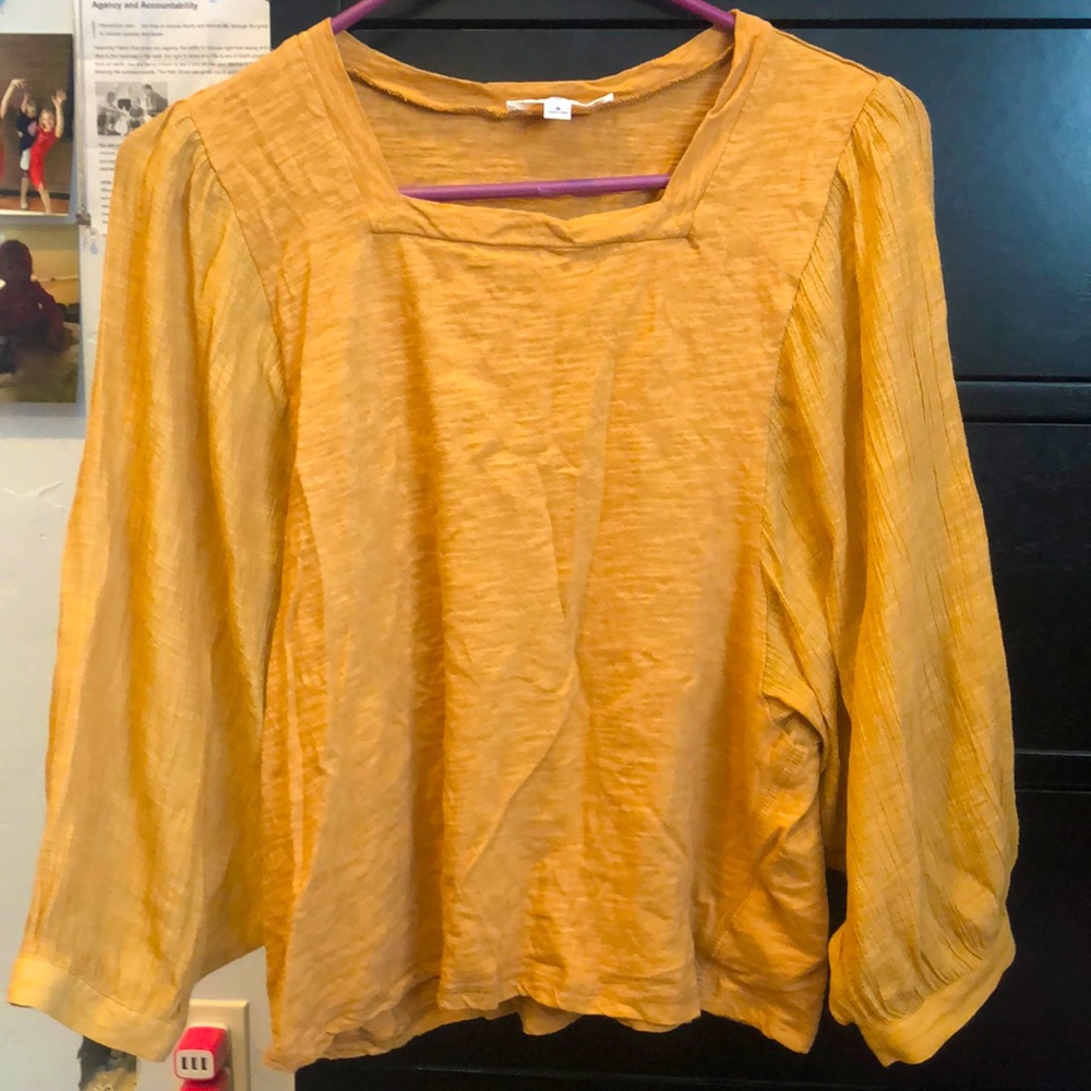Yellow flowing shirt